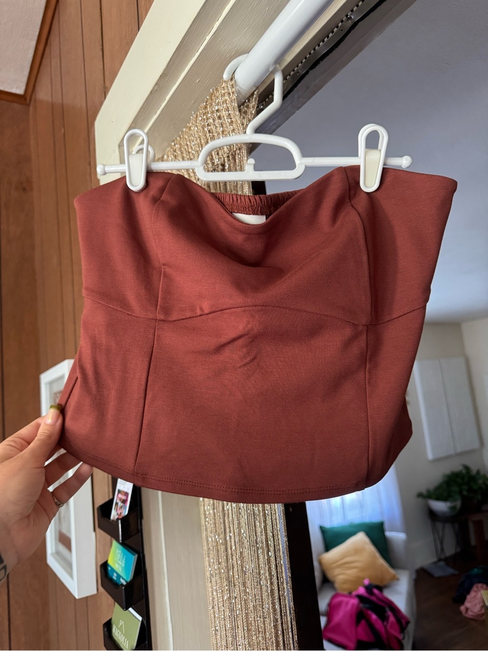 Brown tube top